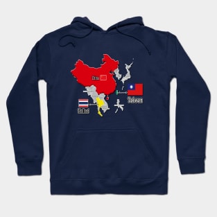 where is taiwan world map | taiwan location map_not Thailand and China_blue Hoodie